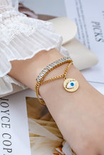 Load image into Gallery viewer, waterproof CZ stainless steel evil eye bracelet