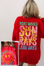 Load image into Gallery viewer, Boat Waves Sun Rays Graphic Fleece Sweatshirts