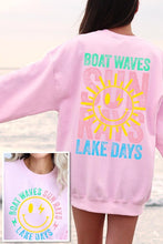 Load image into Gallery viewer, Boat Waves Sun Rays Graphic Fleece Sweatshirts