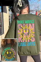 Load image into Gallery viewer, Boat Waves Sun Rays Graphic Fleece Sweatshirts
