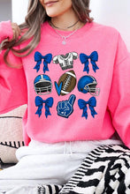 Load image into Gallery viewer, Blue Coquette Football Graphic Fleece Sweatshirts