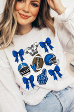 Load image into Gallery viewer, Blue Coquette Football Graphic Fleece Sweatshirts