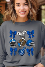 Load image into Gallery viewer, Blue Coquette Football Graphic Fleece Sweatshirts