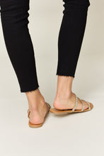 Load image into Gallery viewer, WILD DIVA Rhinestone Three-Strap Flat Sandals