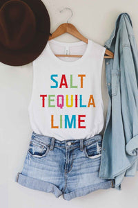 SALT TEQUILA LIME GRAPHIC MUSCLE TANK