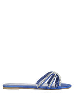 Load image into Gallery viewer, Mezzie Dimante Strap Flat Sandals