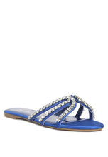 Load image into Gallery viewer, Mezzie Dimante Strap Flat Sandals