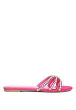 Load image into Gallery viewer, Mezzie Dimante Strap Flat Sandals