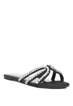 Load image into Gallery viewer, Mezzie Dimante Strap Flat Sandals