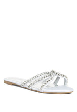 Load image into Gallery viewer, Mezzie Dimante Strap Flat Sandals