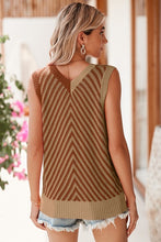 Load image into Gallery viewer, Contrast Chevron V Neck Knitted Vest