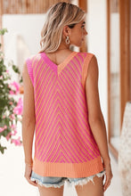 Load image into Gallery viewer, Contrast Chevron V Neck Knitted Vest