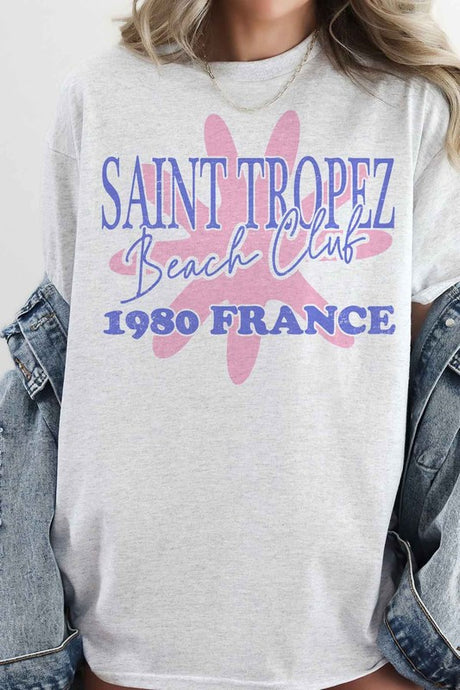 Saint Tropez Beach Club Oversized Graphic Tee