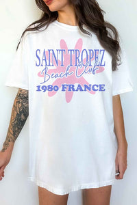 Saint Tropez Beach Club Oversized Graphic Tee