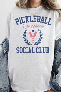 Pickleball And Prosecco Oversized Graphic Tee