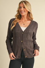 Load image into Gallery viewer, Hollow Knit Drop Shoulder Cardigan