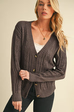 Load image into Gallery viewer, Hollow Knit Drop Shoulder Cardigan