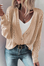 Load image into Gallery viewer, Hollow Knit Drop Shoulder Cardigan