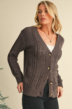 Load image into Gallery viewer, Hollow Knit Drop Shoulder Cardigan