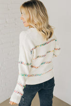 Load image into Gallery viewer, White Crossed Stitch Drop Shoulder Sweater
